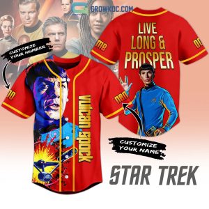 Star Trek Vulcan Spock Live Long And Prosper Red Design Personalized Baseball Jersey