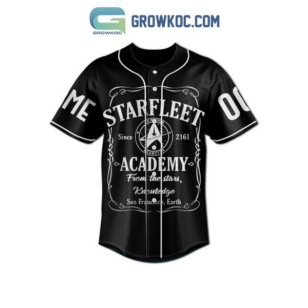 Starfleet Academy From The Stars Knowledge Black Design Personalized Baseball Jersey