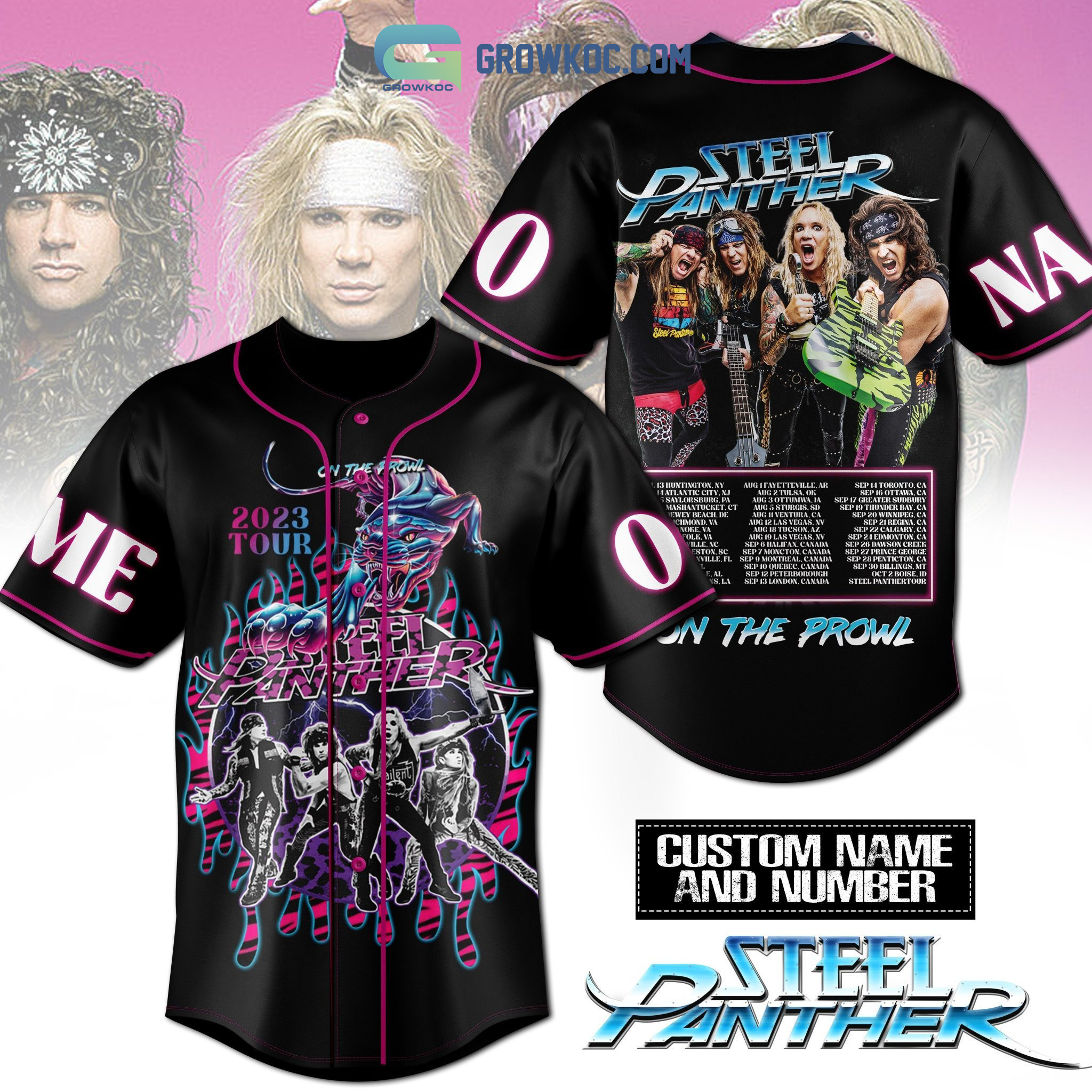Steel Panther On The Prowl Tour 2023 Personalized Baseball Jersey
