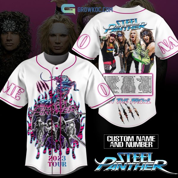 Steel Panther On The Prowl Tour 2023 White Design Personalized Baseball Jersey