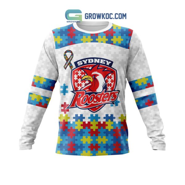 Sydney Roosters NRL Autism Awareness Concept Kits Hoodie T Shirt