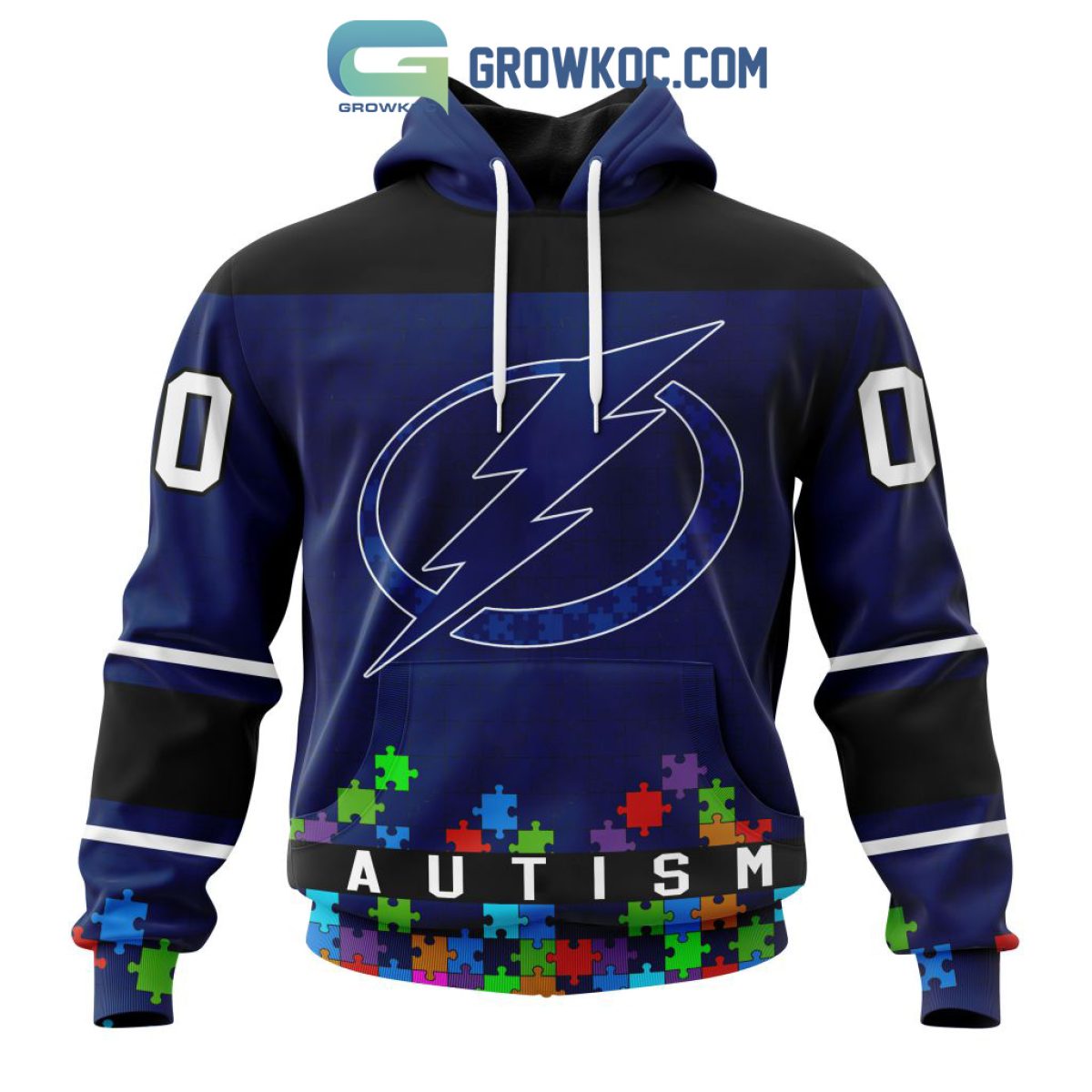 NHL Tampa Bay Lightning Personalized Let's Go With Kiss Band Hoodie T Shirt  - Growkoc