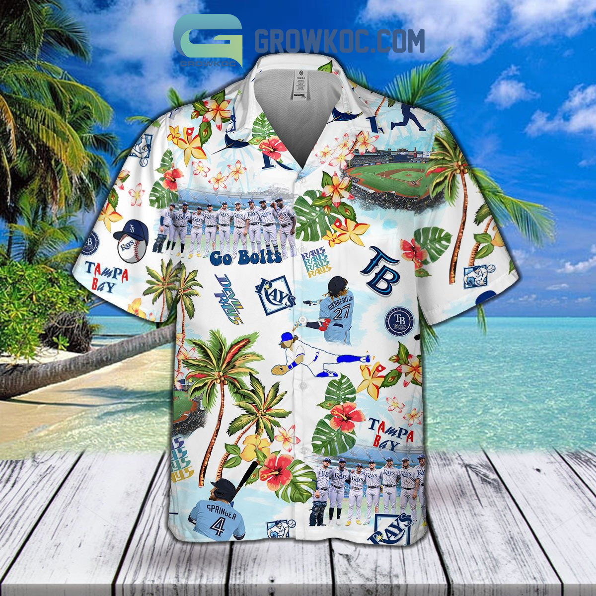 Tampa Bay Rays Palm Tree Hawaiian Shirt