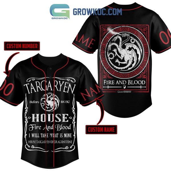 Targa Ryen Fire And Blood House Of Dragonstone Personalized Baseball Jersey