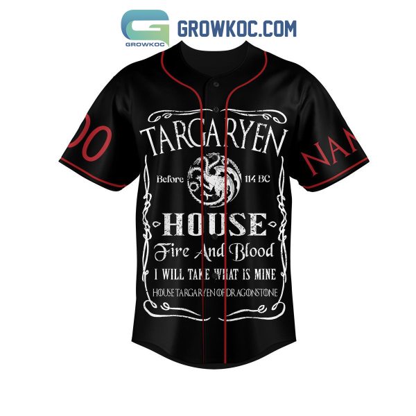 Targa Ryen Fire And Blood House Of Dragonstone Personalized Baseball Jersey