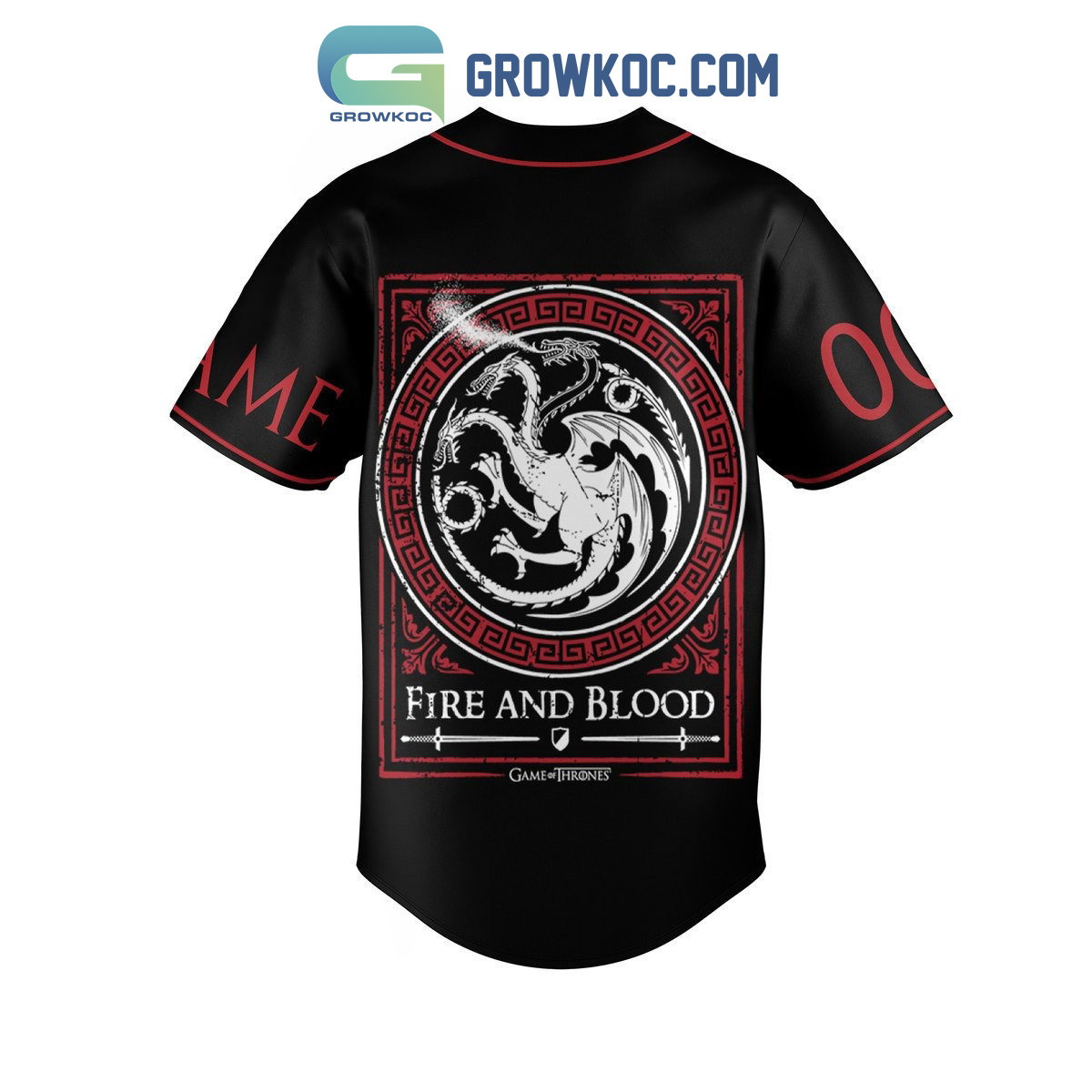 Men's Game of Thrones Targaryen Fire and Blood College Logo T