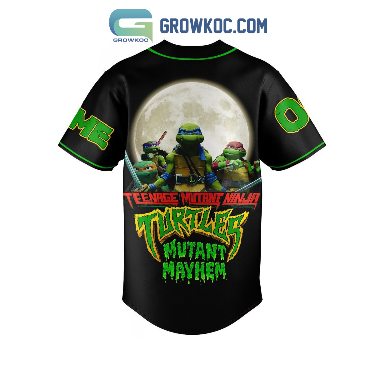 Teenage Mutant Ninja Turtles Mutant Mayhem Black Design Personalized  Baseball Jersey - Growkoc