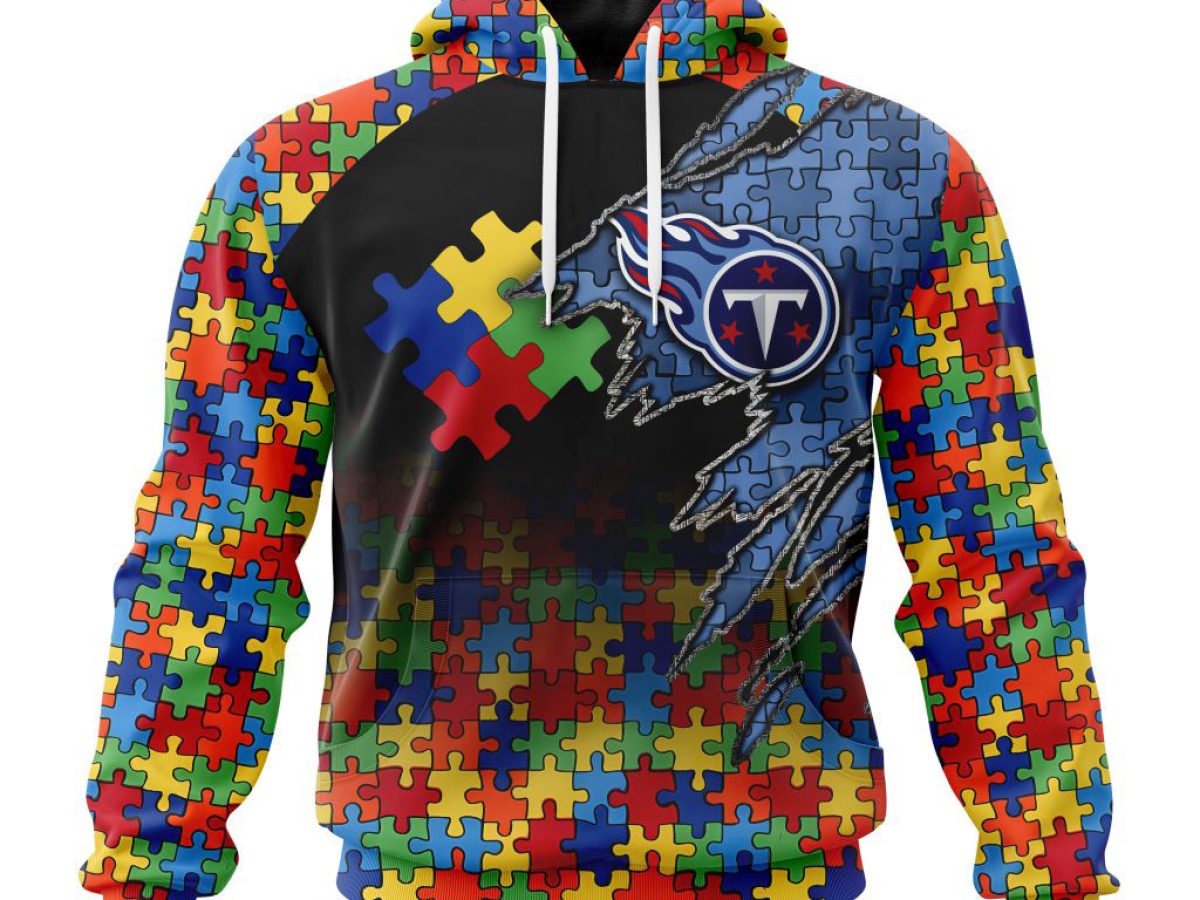 Tennessee Titans NFL Special Fearless Against Autism Hands Design Hoodie T  Shirt - Growkoc