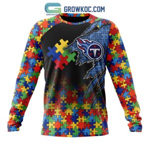 Tennessee Titans NFL Special Fearless Against Autism Hands Design Hoodie T  Shirt - Growkoc