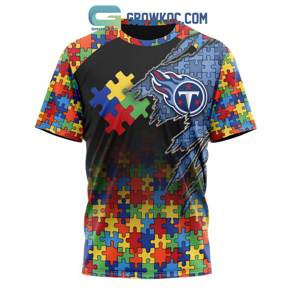 Tennessee Titans NFL Autism Awareness Personalized Hoodie T Shirt - Growkoc