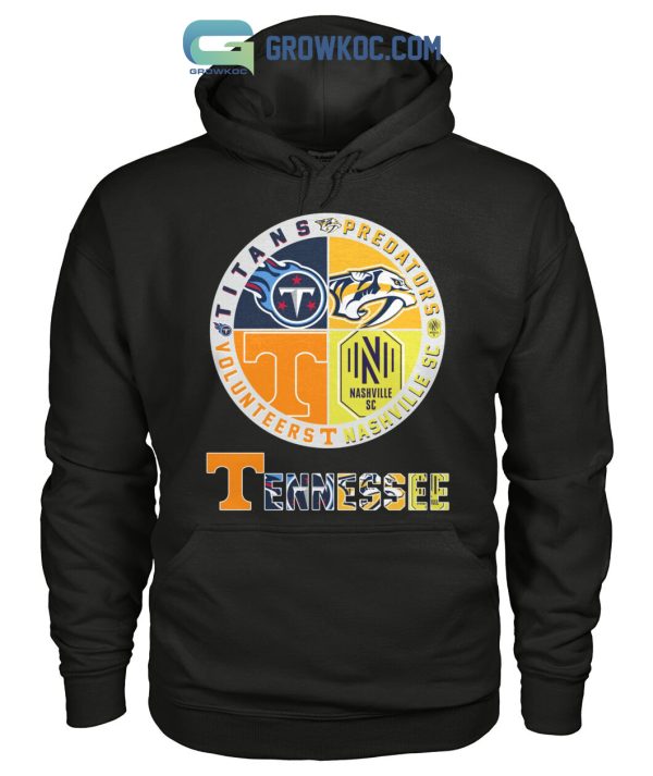 Tennessee Volunteers Titans Predators And Nashville SC T Shirt