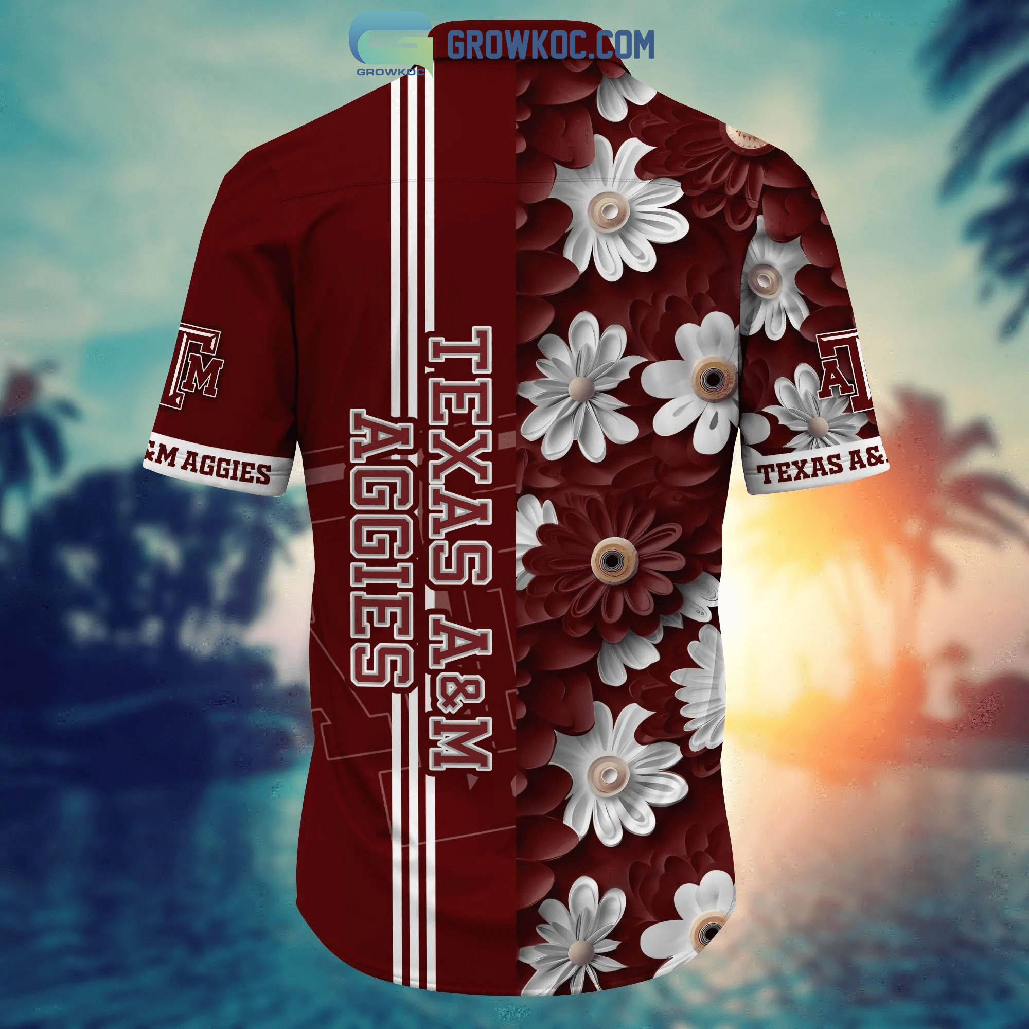 Texas A&M Aggies Floral Tropical Hawaiian Shirt