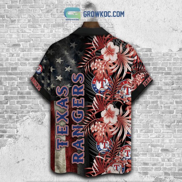 Texas Rangers MLB American Flower Hawaiian Shirt