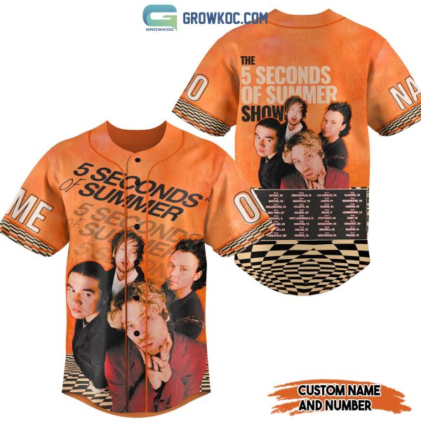 The 5 Seconds Of Summer Show Orange Design Personalized Baseball Jersey