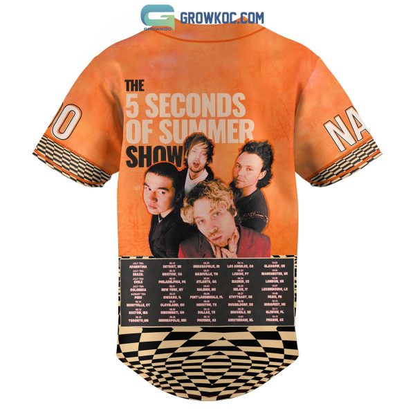The 5 Seconds Of Summer Show Orange Design Personalized Baseball Jersey