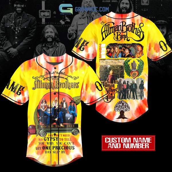 The Allman Brothers Band World Tour 2023 Yellow Design Personalized Baseball Jersey