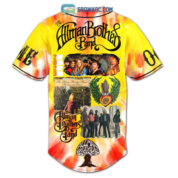 The Allman Brothers Band World Tour 2023 Yellow Design Personalized Baseball Jersey