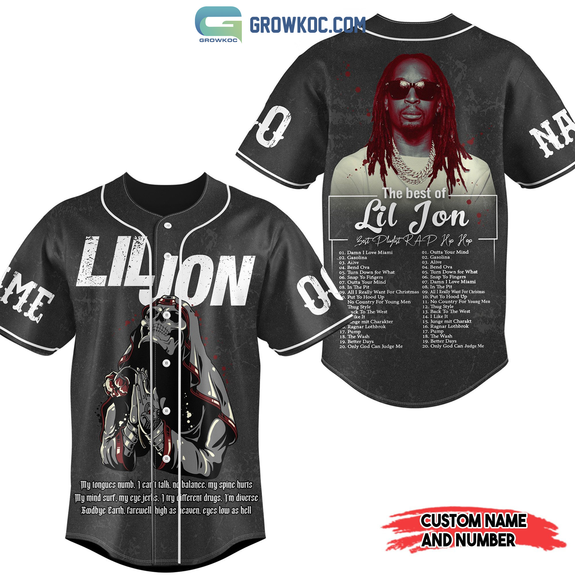 The Best Of Lil Jon Best Playlist Rad Hip Hop Personalized Baseball Jersey  - Growkoc