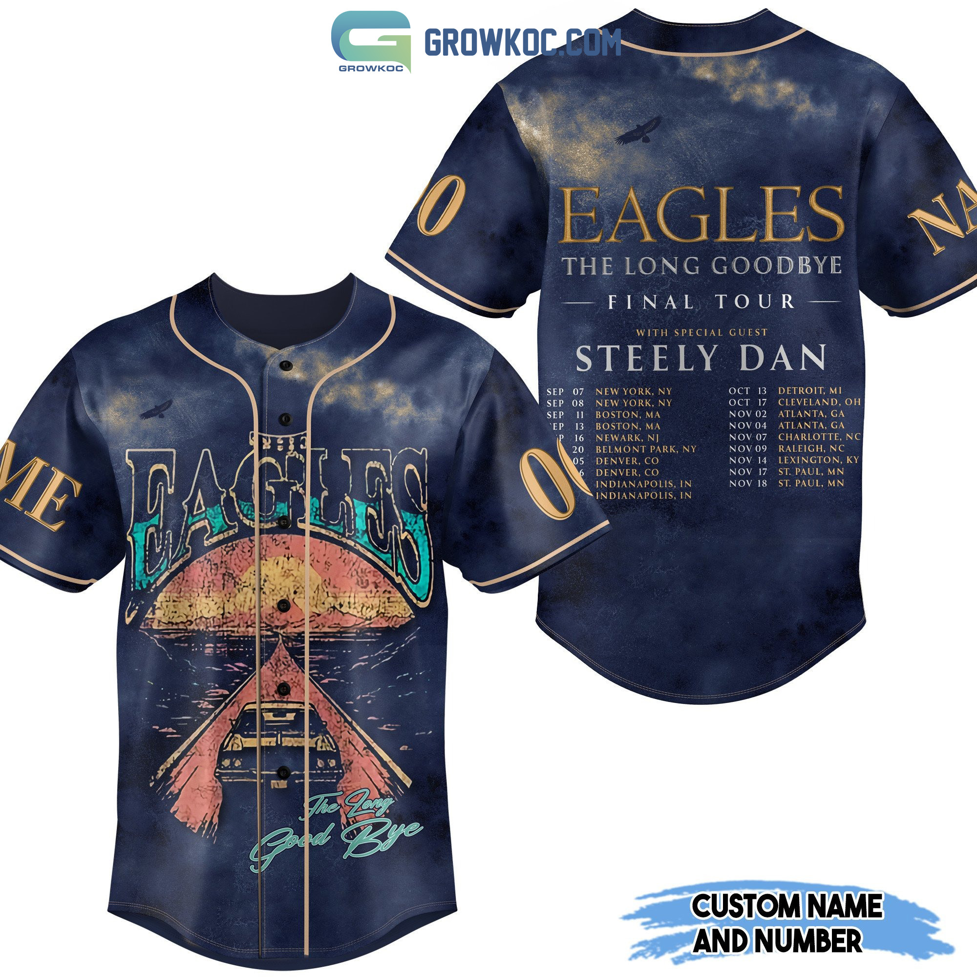 Eagles The Long Goodbye Final Tour With Steely Dan Personalized Baseball  Jersey - Growkoc