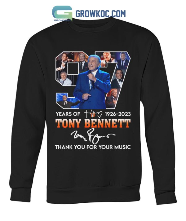 Tony Bennett 97 Years Of 1926 2023 T Shirt