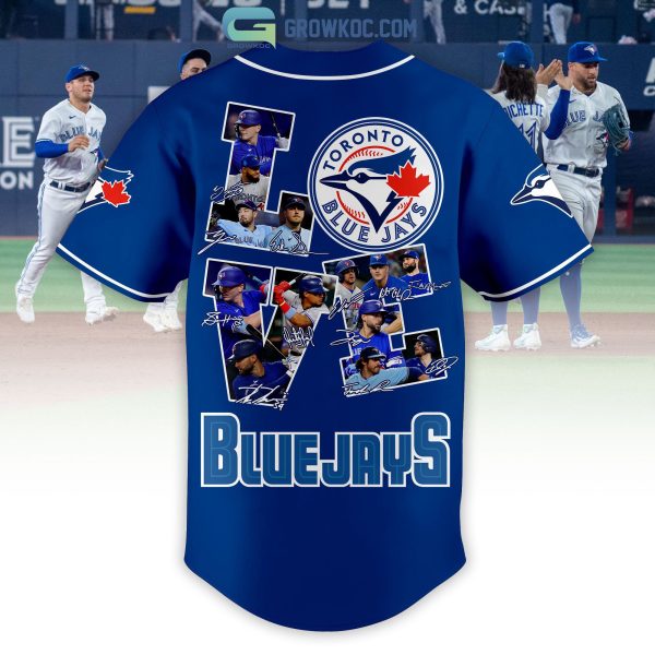 Toronto Blue Jays Love Team Personalized Blue Deisgn Baseball Jersey
