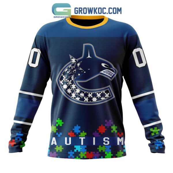 Vancouver Canucks NHL Special Unisex Kits Hockey Fights Against Autism Hoodie T Shirt