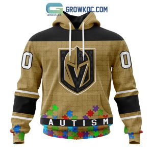 Vegas Golden Knights NHL Special Unisex Kits Hockey Fights Against Autism Hoodie T Shirt