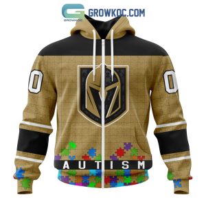 Vegas Golden Knights NHL Special Unisex Kits Hockey Fights Against Autism Hoodie T Shirt