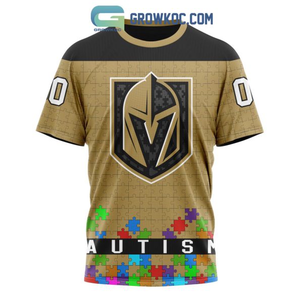 Vegas Golden Knights NHL Special Unisex Kits Hockey Fights Against Autism Hoodie T Shirt