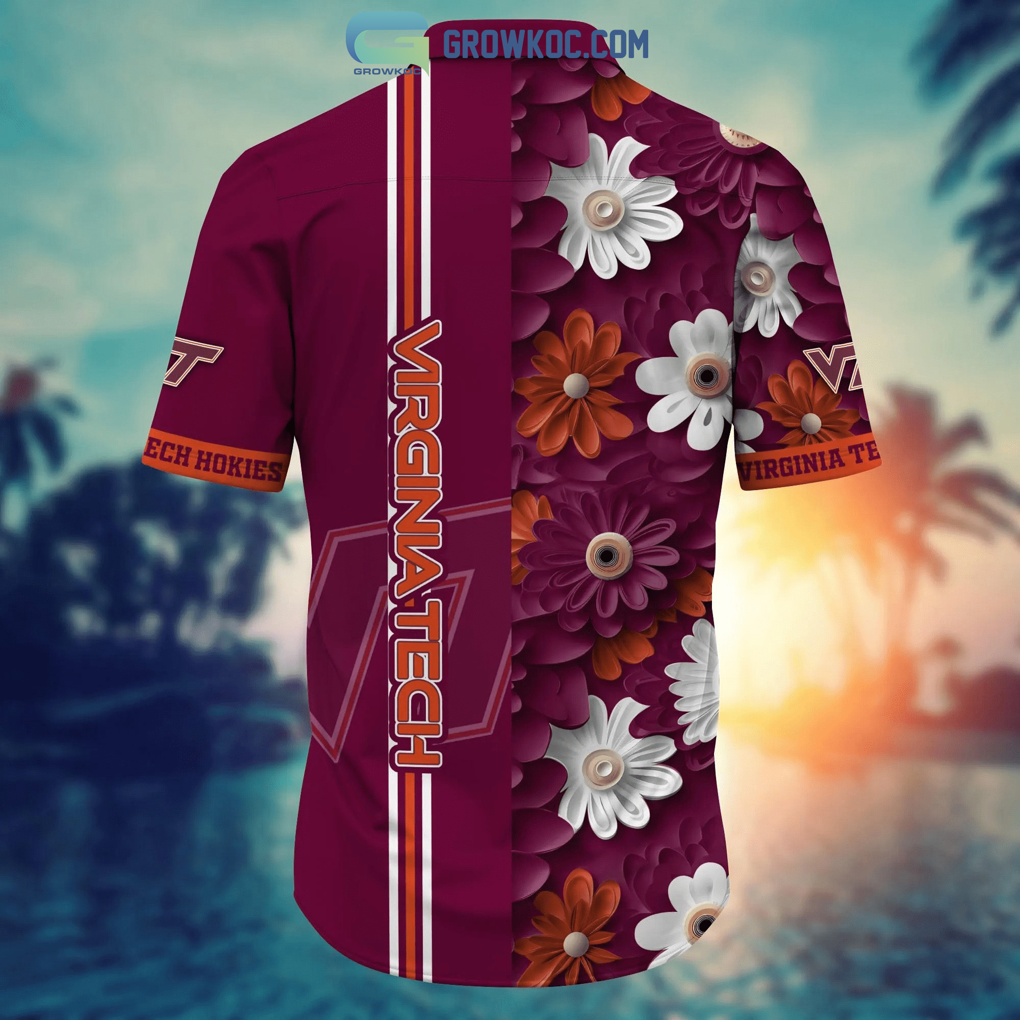 Virginia Tech Hokies NCAA Flower Hawaiian Shirt