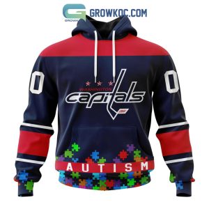 Washington Capitals NHL Special Unisex Kits Hockey Fights Against Autism Hoodie T Shirt