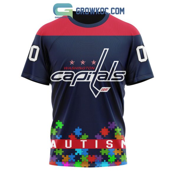 Washington Capitals NHL Special Unisex Kits Hockey Fights Against Autism Hoodie T Shirt