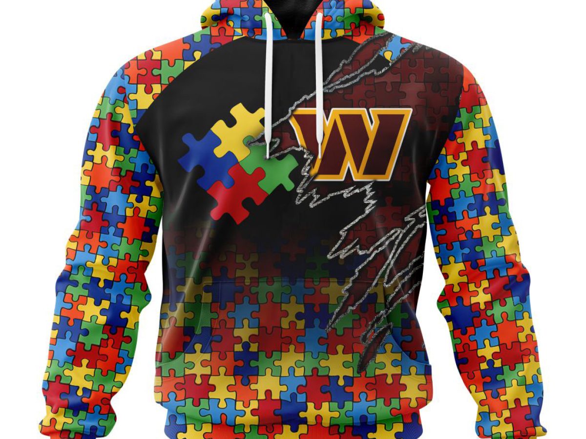 Washington Commanders NFL Special Autism Awareness Design Hoodie T Shirt -  Growkoc