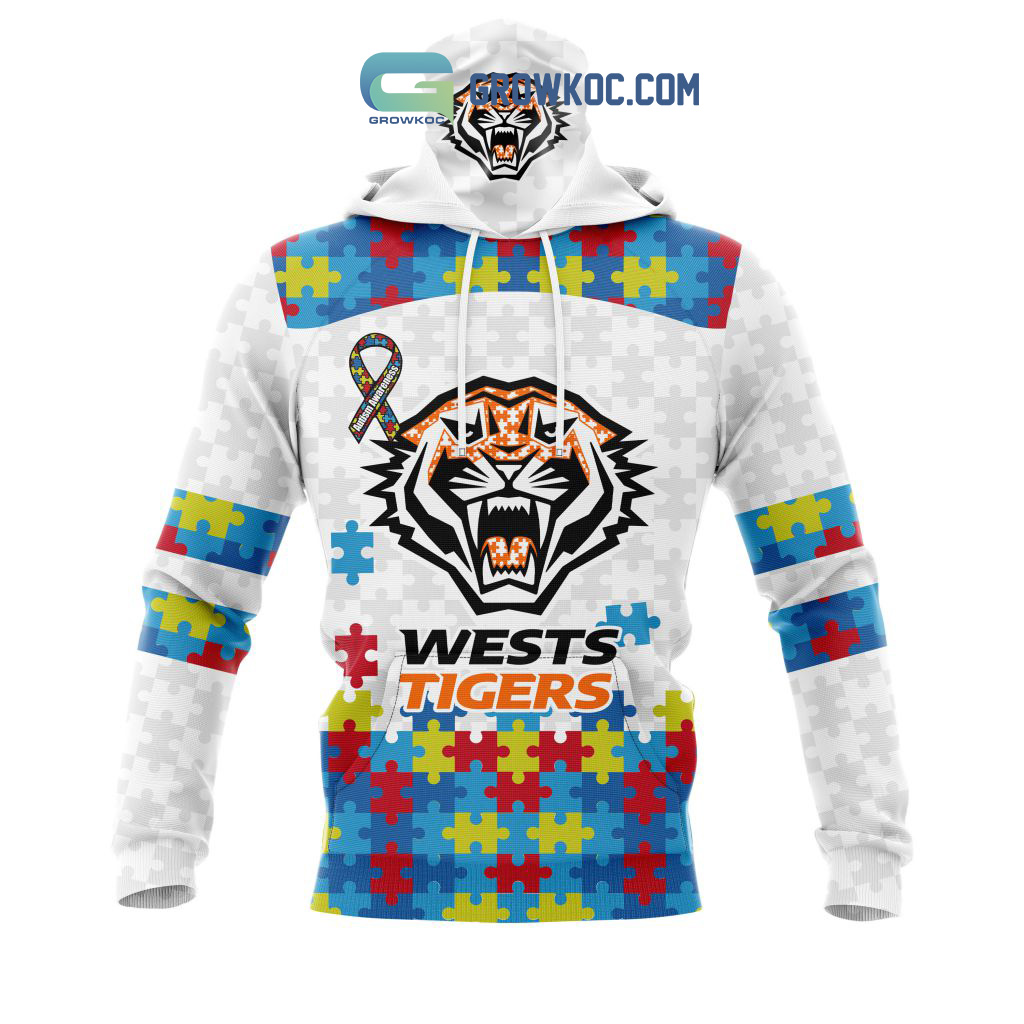 Wests Tigers NRL Autism Awareness Concept Kits Hoodie T Shirt