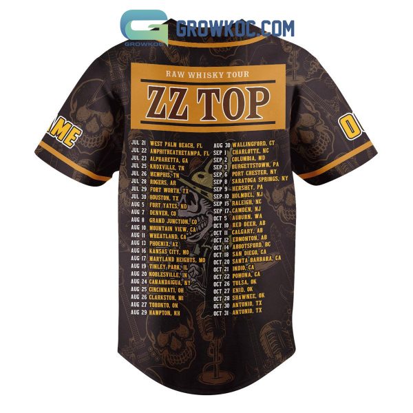 ZzTop Raw Whisky Tour Personalized Baseball Jersey