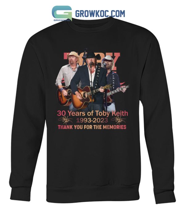 30 Years Of Toby Keith 1993 2023 Memories T Shirt