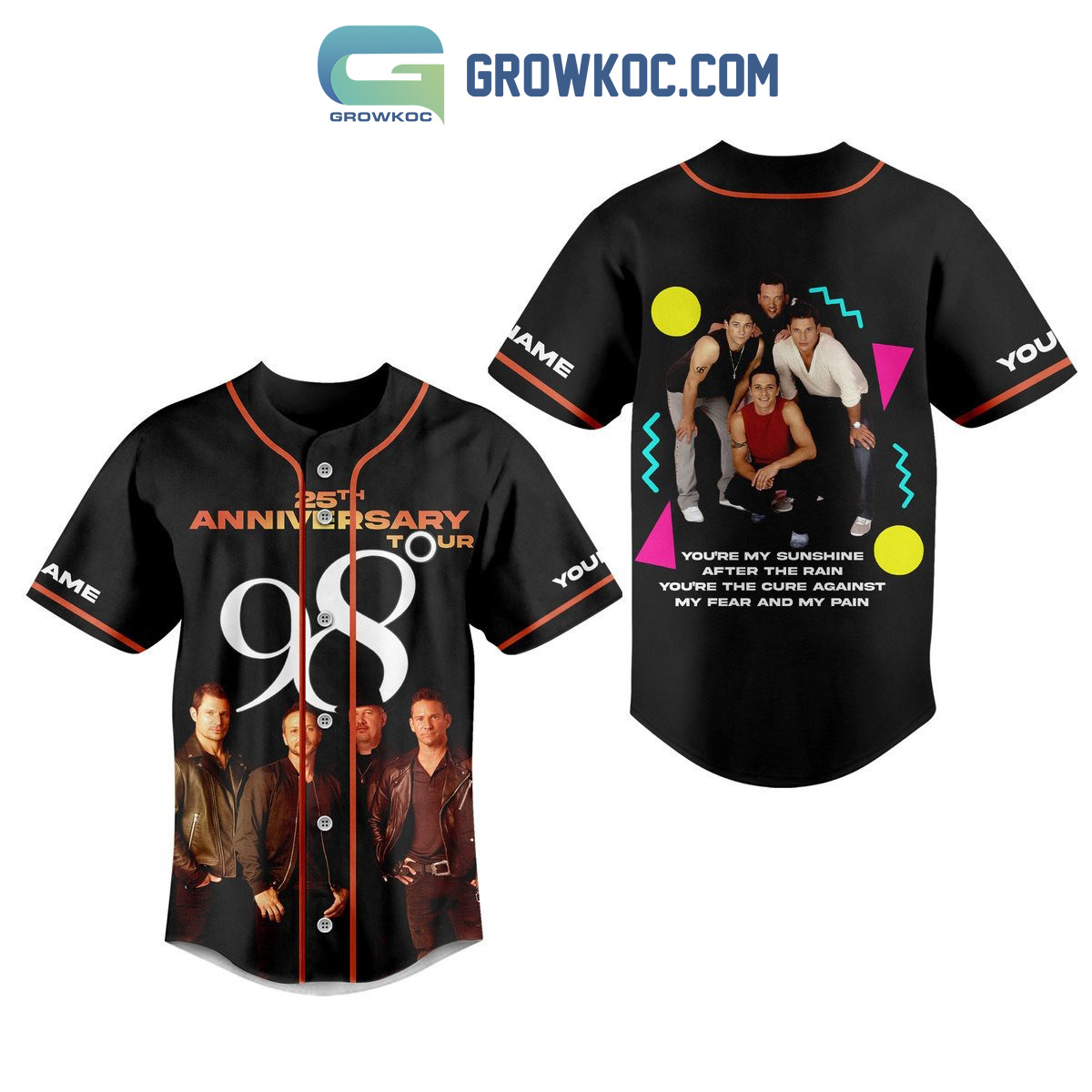 98 Degrees 25th Anniversary Tour Personalized Baseball Jersey