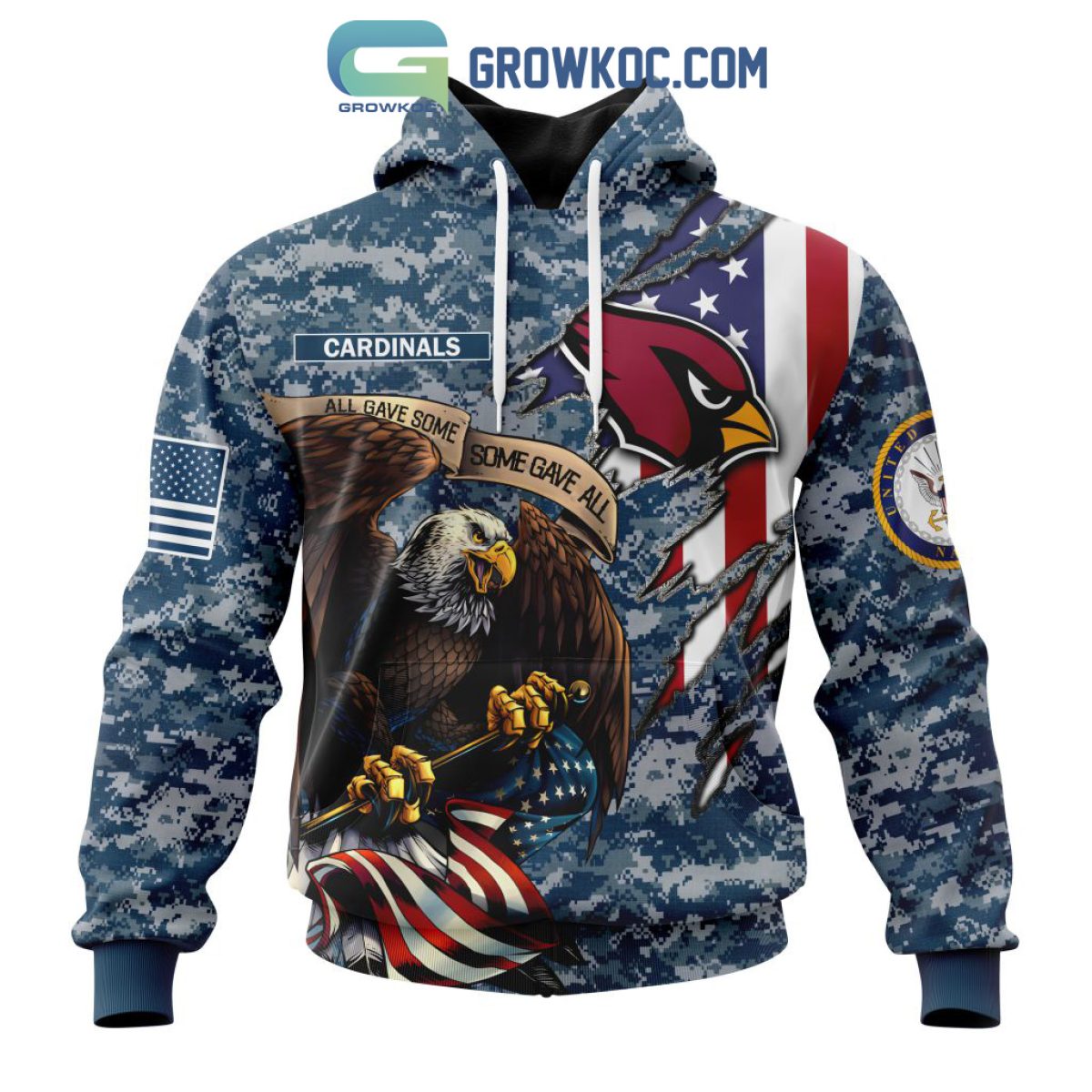 BEST NFL Arizona Cardinals Salute To Service - Honor Veterans And Their  Families 3D Hoodie