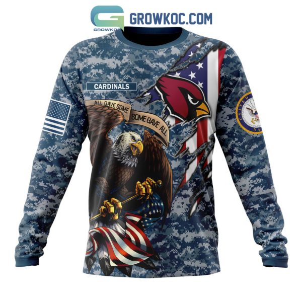 Arizona Cardinals NFL Honor US Navy Veterans All Gave Some Some Gave All Personalized Hoodie T Shirt