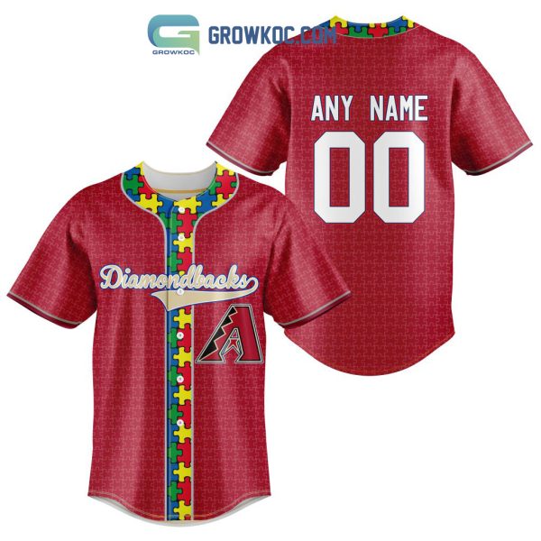 Arizona Diamondbacks MLB Fearless Against Autism Personalized Baseball Jersey