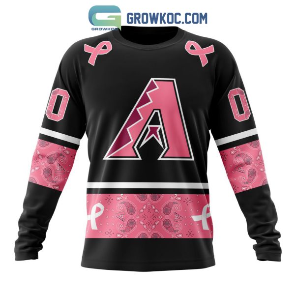 Arizona Diamondbacks MLB In Classic Style With Paisley In October We Wear Pink Breast Cancer Hoodie T Shirt