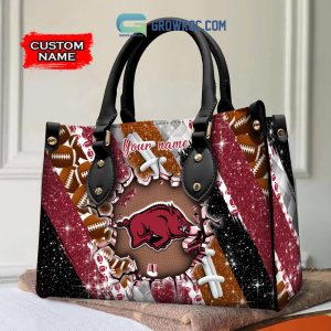 Arkansas Razorbacks Personalized Diamond Design Women Handbags and Woman Purse Wallet