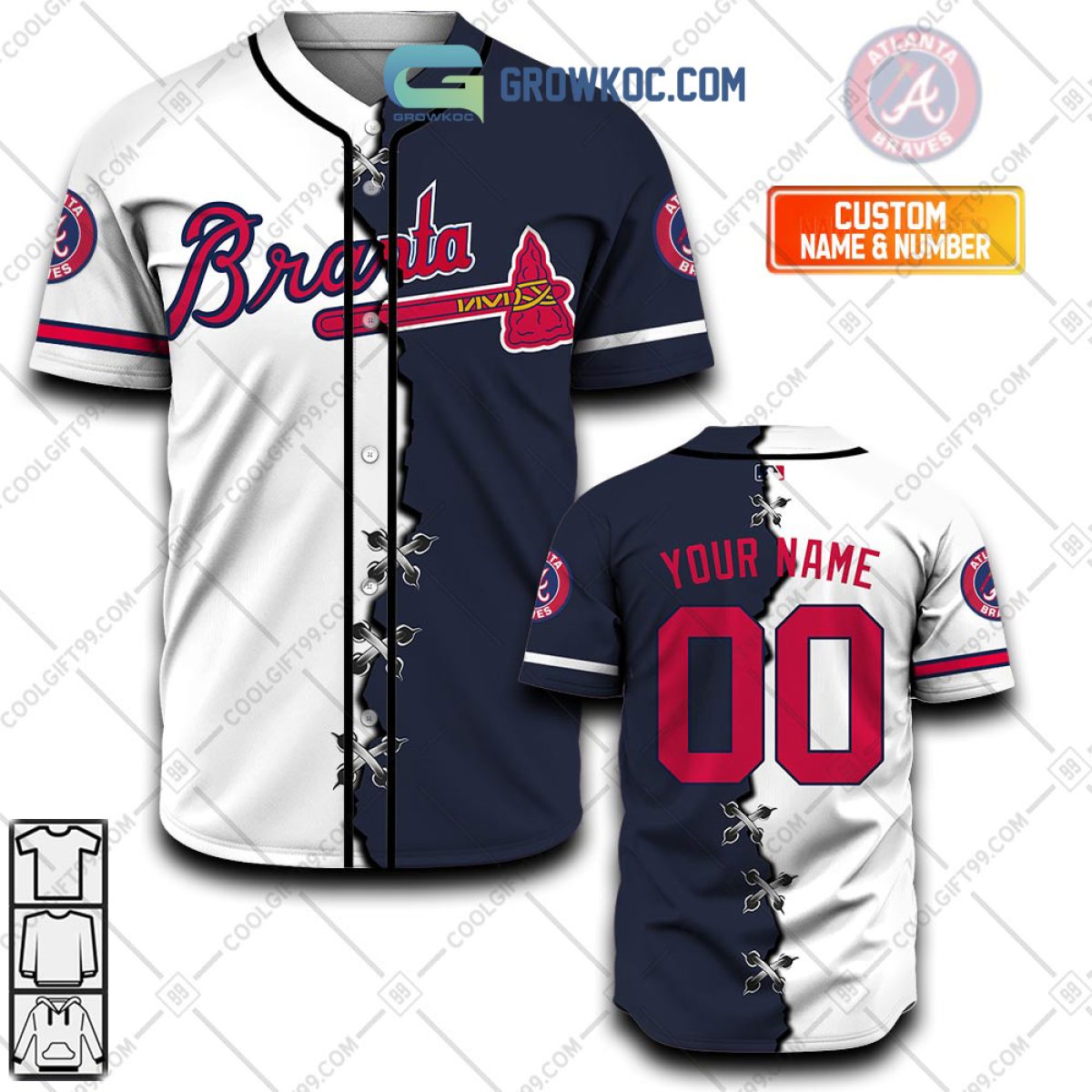 Atlanta Braves Major League Baseball Custom Name Baseball Jersey Shirt For  Sport Fans