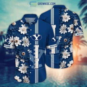 BYU Cougars Summer Flower Love Fan Personalized Hawaiian Shirt