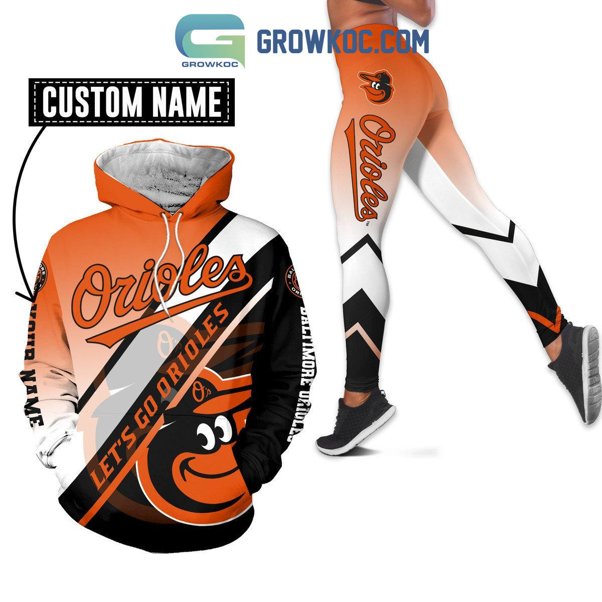 Baltimore Orioles Let's go Personalized Hoodie Leggings Set