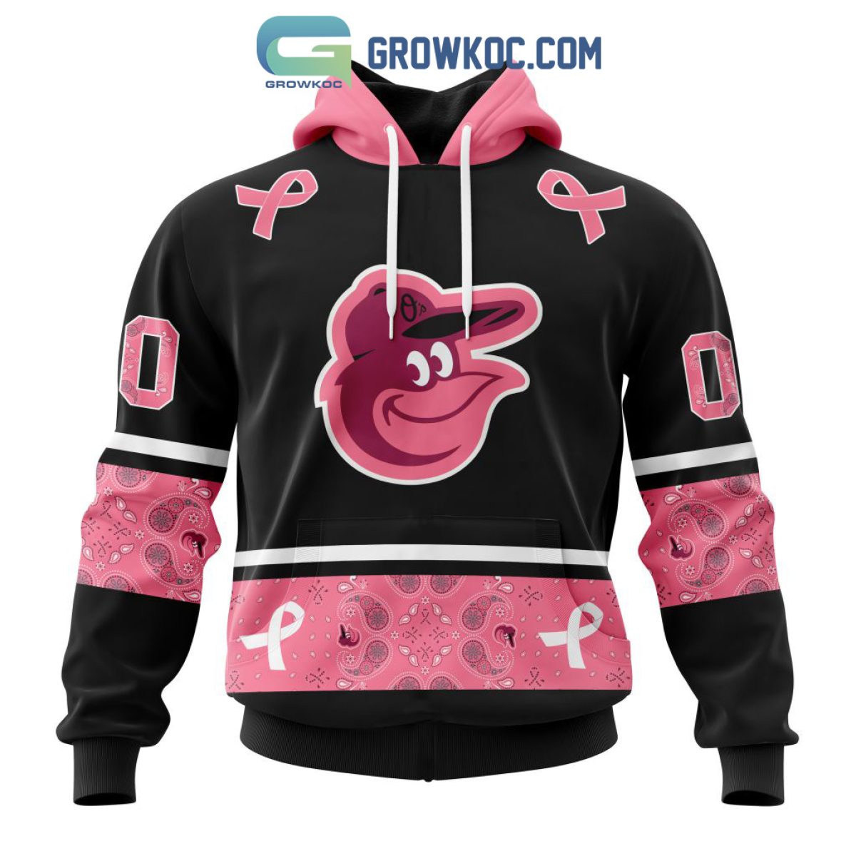 Baltimore Orioles MLB In Classic Style With Paisley In October We Wear Pink  Breast Cancer Hoodie T Shirt - Growkoc
