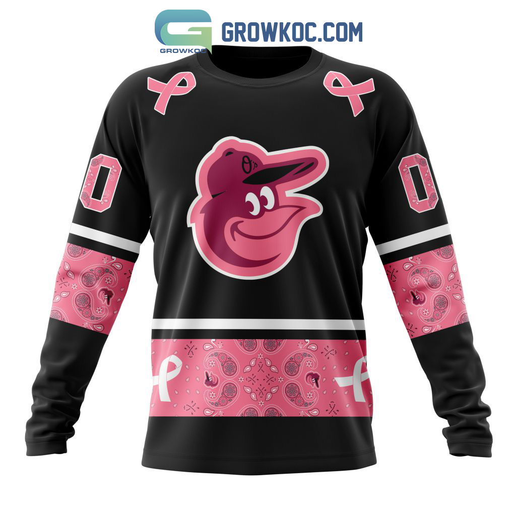 Baltimore Orioles MLB In Classic Style With Paisley In October We Wear Pink  Breast Cancer Hoodie T Shirt - Growkoc