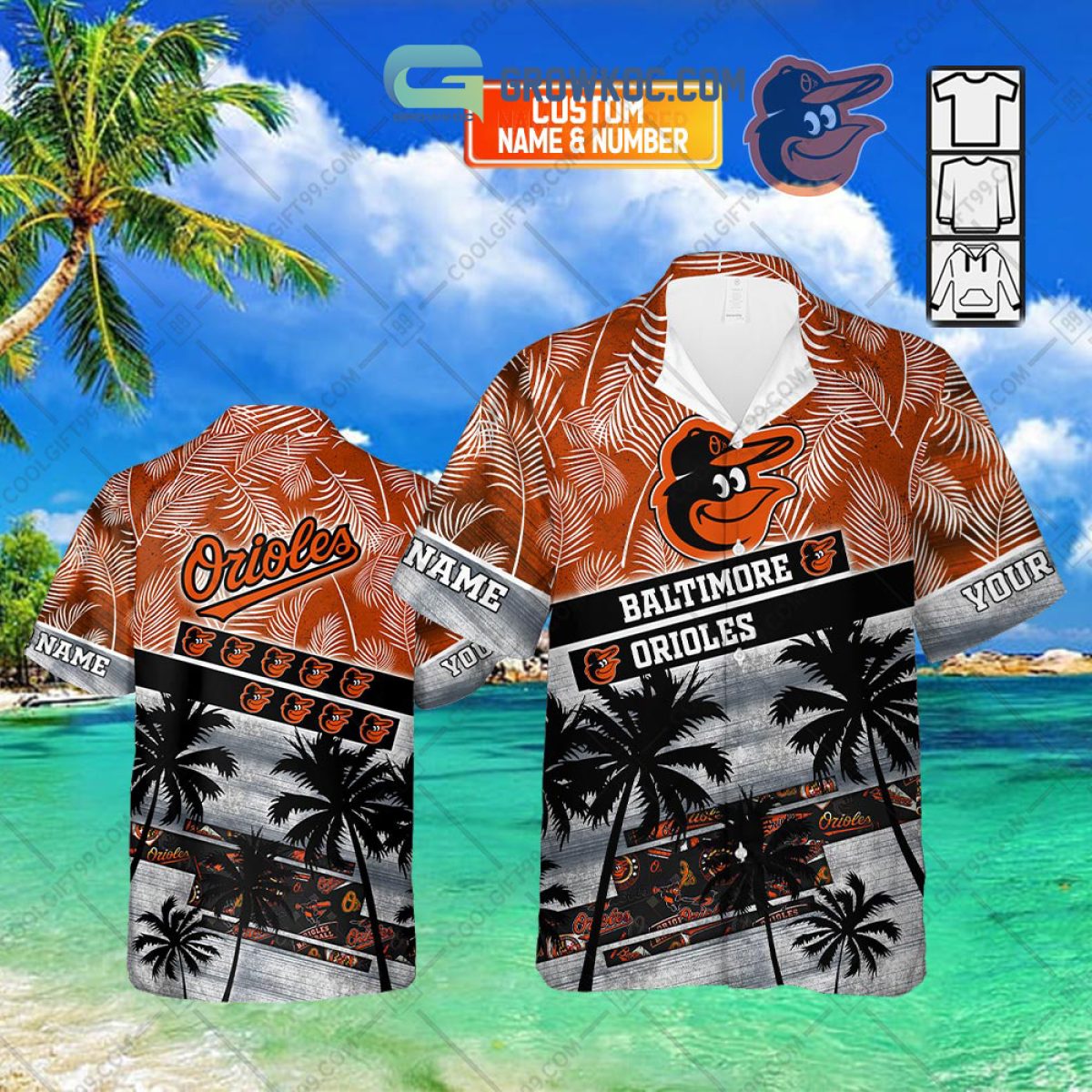 Personalized Baltimore Orioles All Over Print 3D Hawaiian Shirt