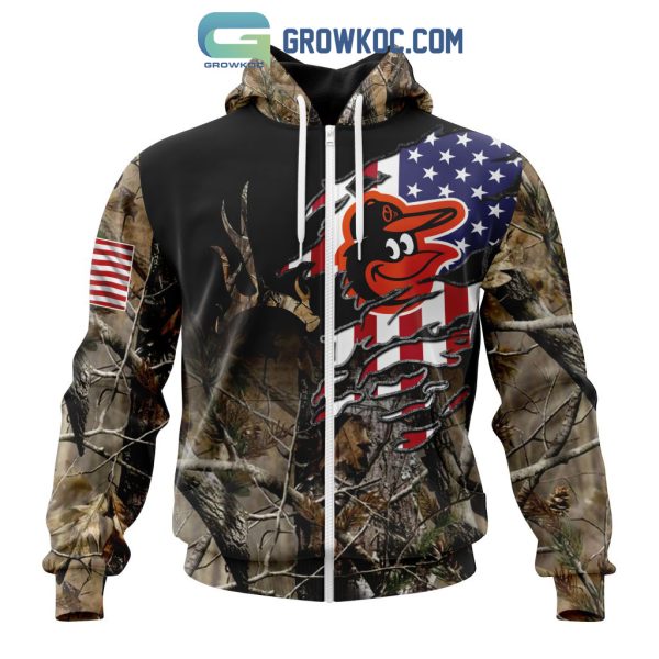 Baltimore Orioles MLB Special Camo Realtree Hunting Hoodie T Shirt