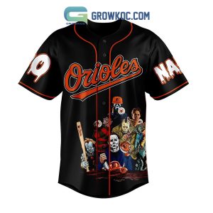 Baltimore Orioles Mix Horror Movies Halloween Let Go O’s Personalized Baseball Jersey